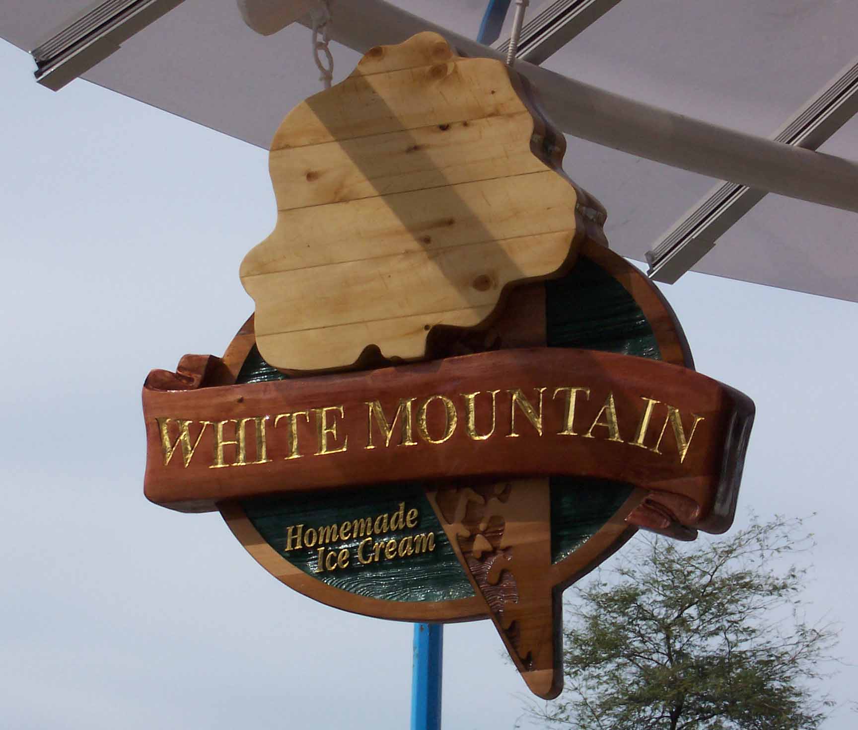 white mountain sandblasted cedar sign